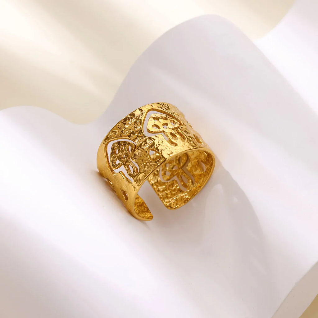Retro Ring with Gold Mushrooms