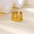 Retro Ring with Gold Mushrooms