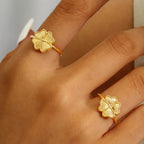 Retro Ring with 4-Leaf Clover