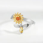 Rotating Bee and Flower Ring
