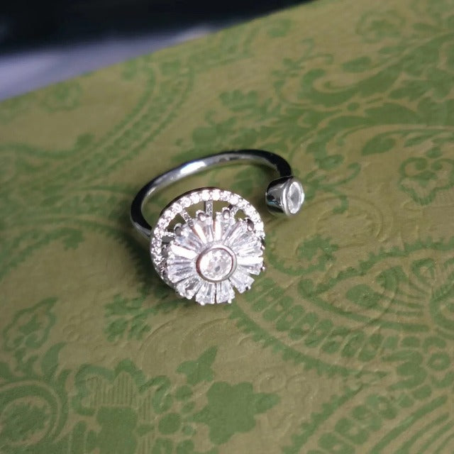 Anti-Stress Rotating Ring for Women silver