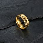 Gold Men's Anti-Stress Rotating Ring
