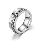 Silver Men's Anti-Stress Rotating Ring