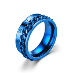 Blue Men's Anti-Stress Rotating Ring