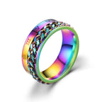Multicolor Men's Anti-Stress Rotating Ring