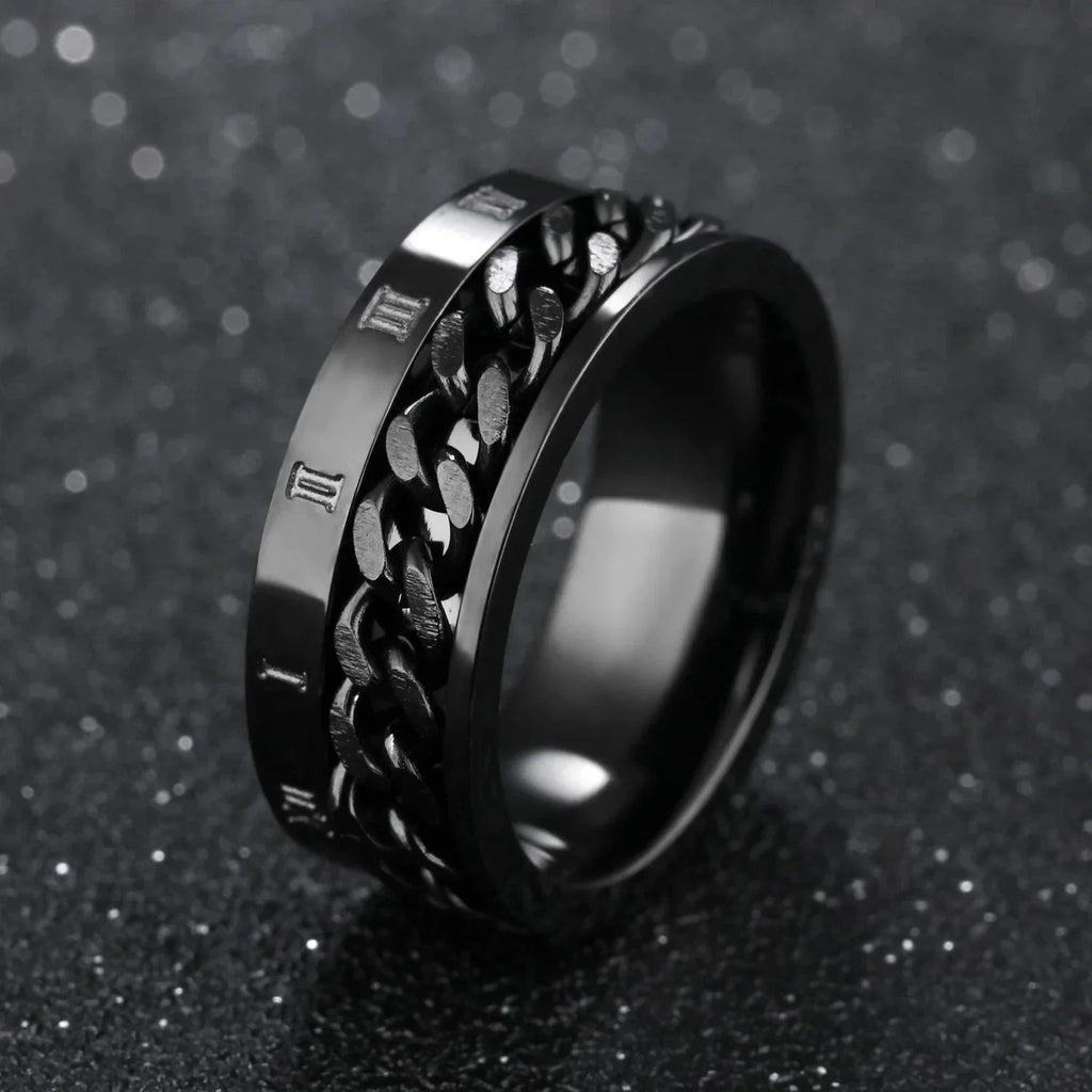 Black Men's Anti-Stress Rotating Ring