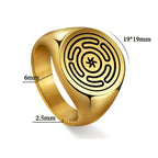 Hecate's Wheel Strophalos Wiccan Witchcraft Ring gold