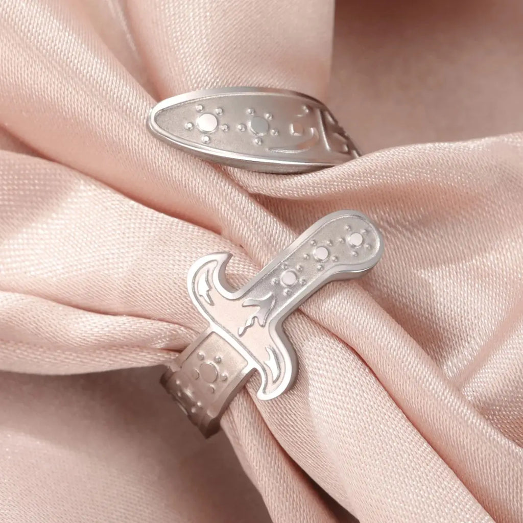 Ring with Ali Zulfiqar sword Arabic symbol silver