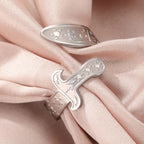 Ring with Ali Zulfiqar sword Arabic symbol silver