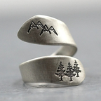 Ring with Pine Trees and Mountains