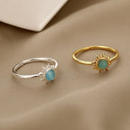Sun Ring Woman Opal Star Band