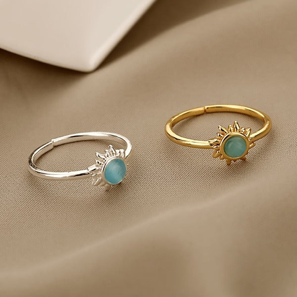 Sun Ring Woman Opal Star Band