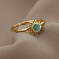 Sun Ring Woman Opal Star Band