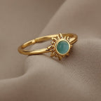 Sun Ring Woman Opal Star Band