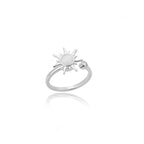Sun Ring Women Opal Stone Star Ring Silver