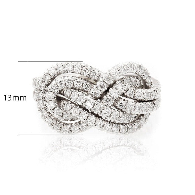 Infinity Symbol Intertwined Ring Women's Zircons