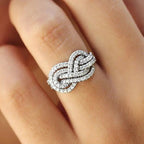 Infinity Symbol Intertwined Ring Women's Zircons