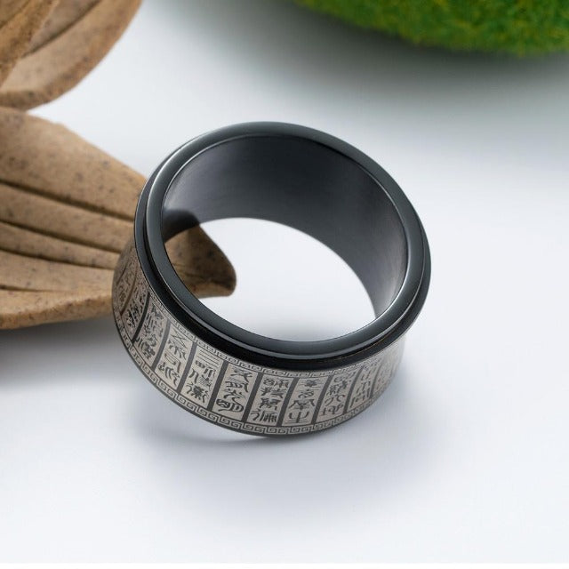 Tibetan Mantra Silver Ring