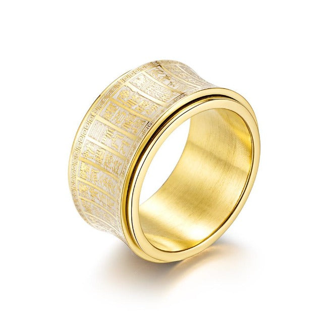 Tibetan Mantra Gold Ring