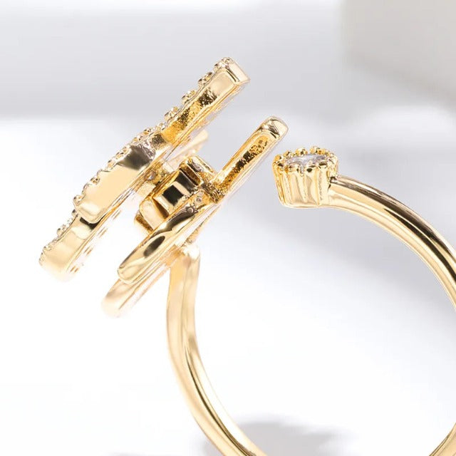 Sunflower Anti-Stress Gold Ring