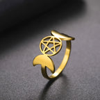 Triple Moon Ring Fine Witchcraft Woman Wiccan gold A