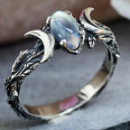 Triple Moon Witchcraft Ring Wiccan Woman Stone