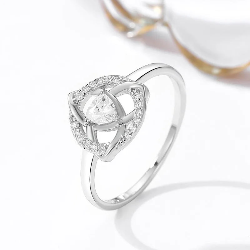 Triquetra Ring Irish Celtic Trinity Knot silver