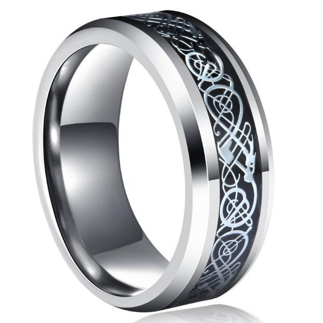 Viking Jarl ring silver and black