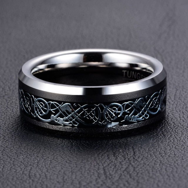 Viking Jarl ring silver and black