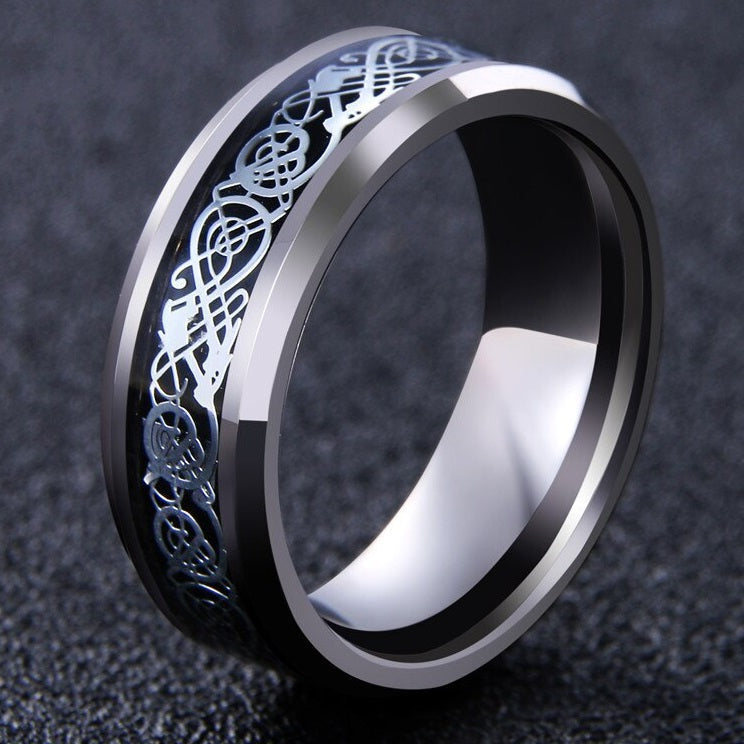 Viking Jarl ring silver and black