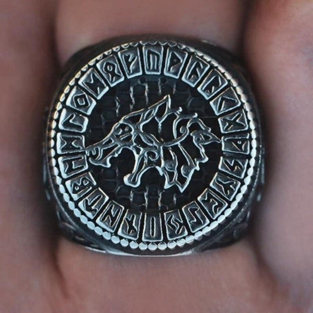 Viking Fenrir Wolf Ring