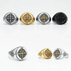 Vintage Compass Rose Ring for Men