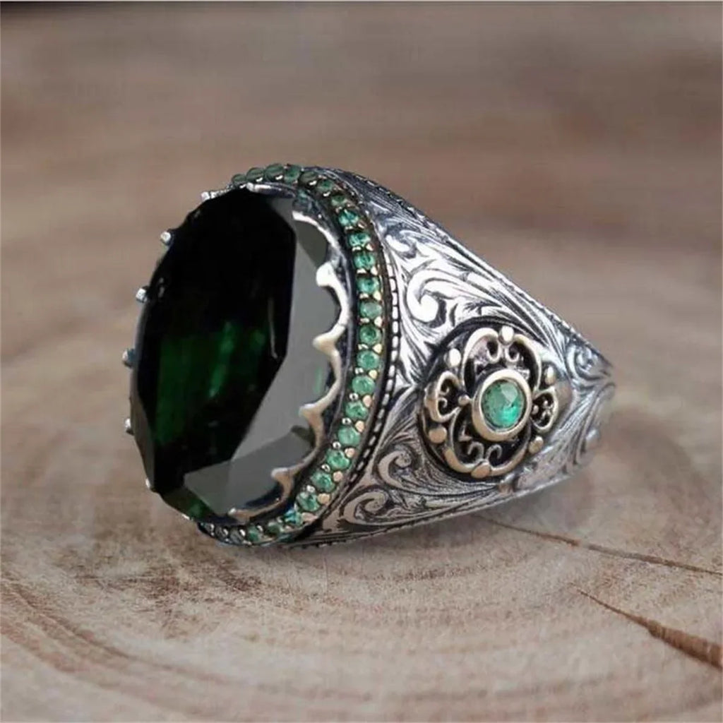 Ring for men or women, Arab Muslim, green