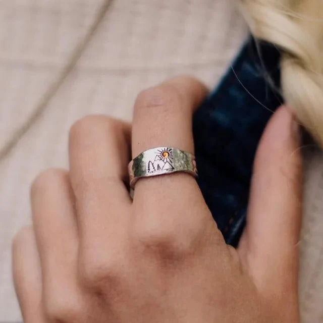 Vintage Ring Mountains and Sun