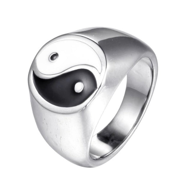 Yin Yang Men's Women's Silver Ring