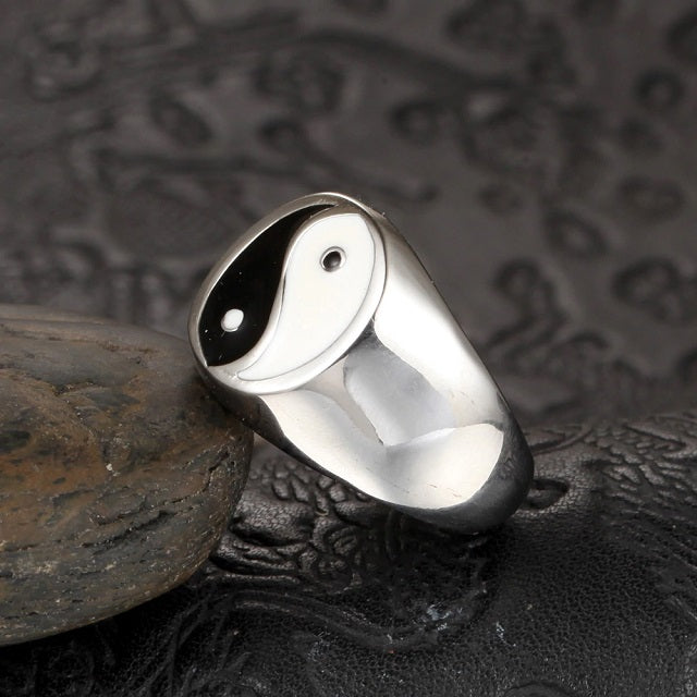 Yin Yang Men's Women's Silver Ring
