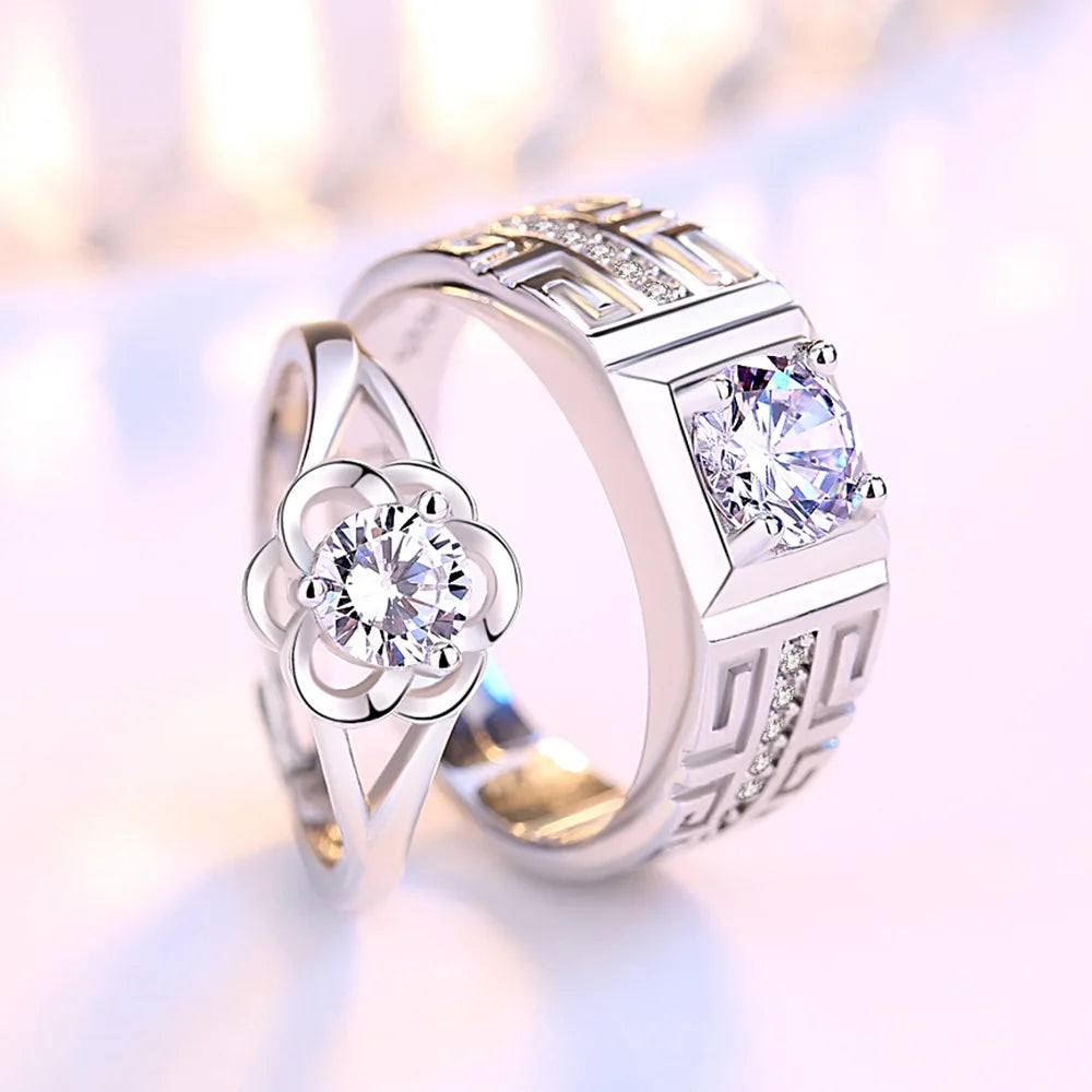 Rings for Couples Flower Ring