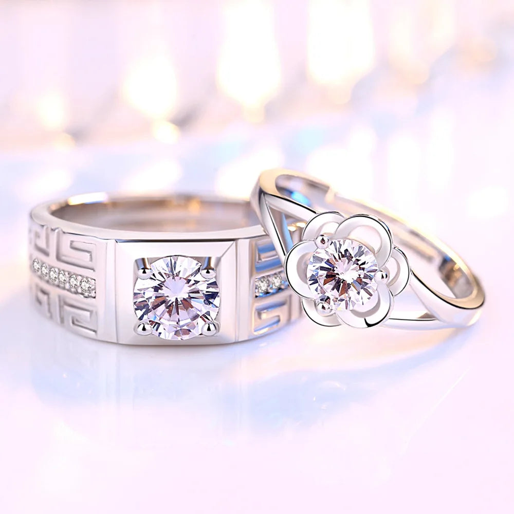 Rings for Couples Flower Ring