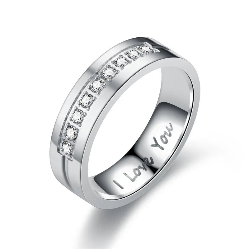 Rings for Couples Love Ring silver with diamonds