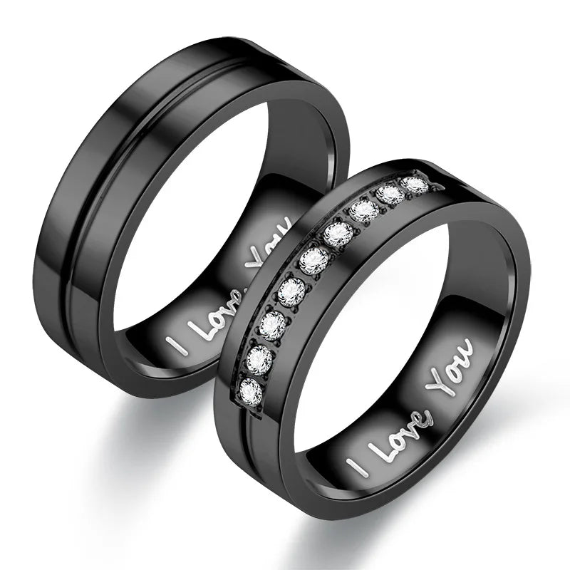 Rings for Couples Love Ring black