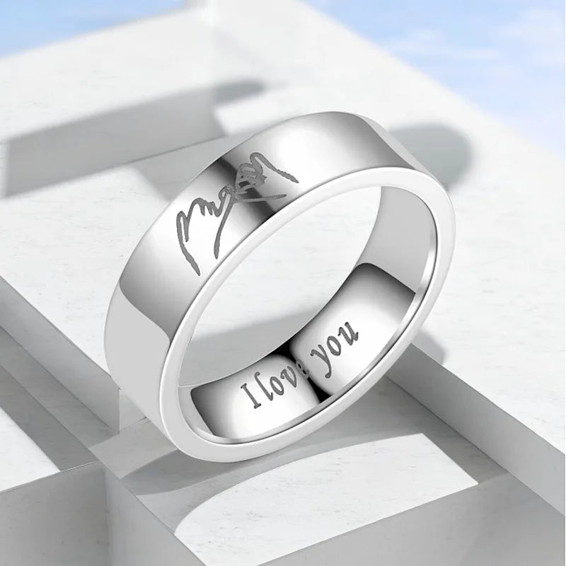 Rings for Couples Love Ring Silver or Black silver silver
