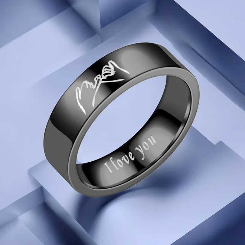 Rings for Couples Love Ring Silver or Black black