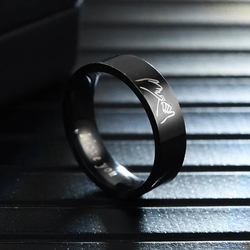 Rings for Couples Love Ring Silver or Black black
