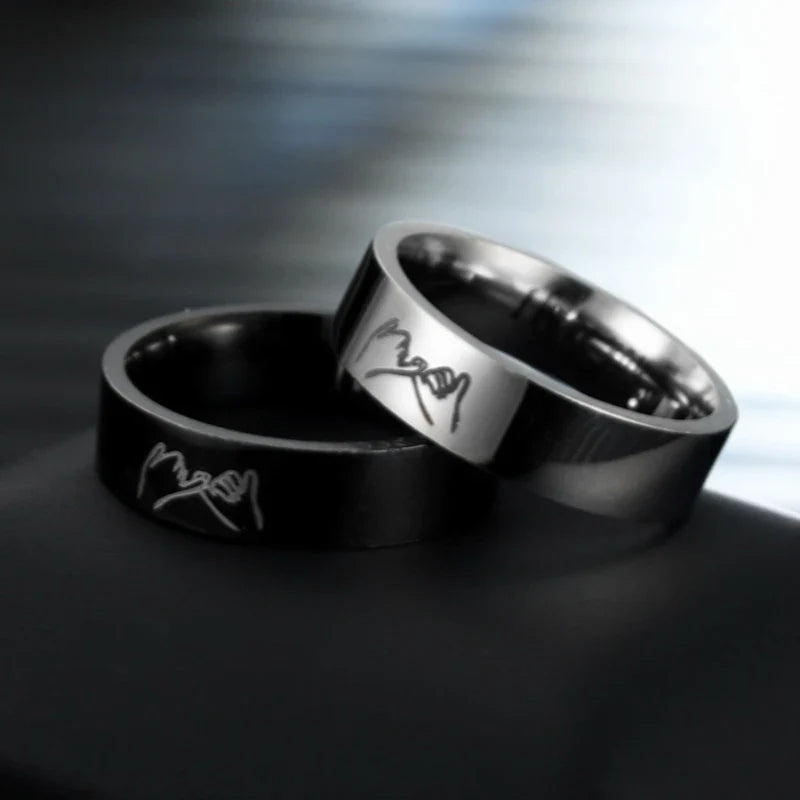 Rings for Couples Love Ring Silver or Black silver
