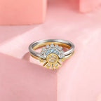 Couple Rings Sun Ring in Sun and Moon Zircon