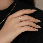 Couple Rings Sun Ring in Sun and Moon Zircon