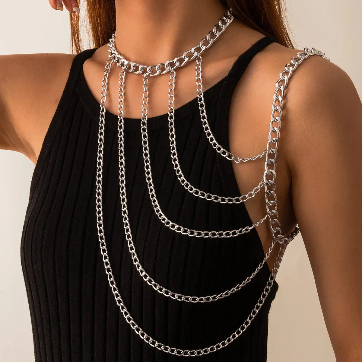 Women's Chain Shoulder Jewelry - Silver Collarbone & Shoulder