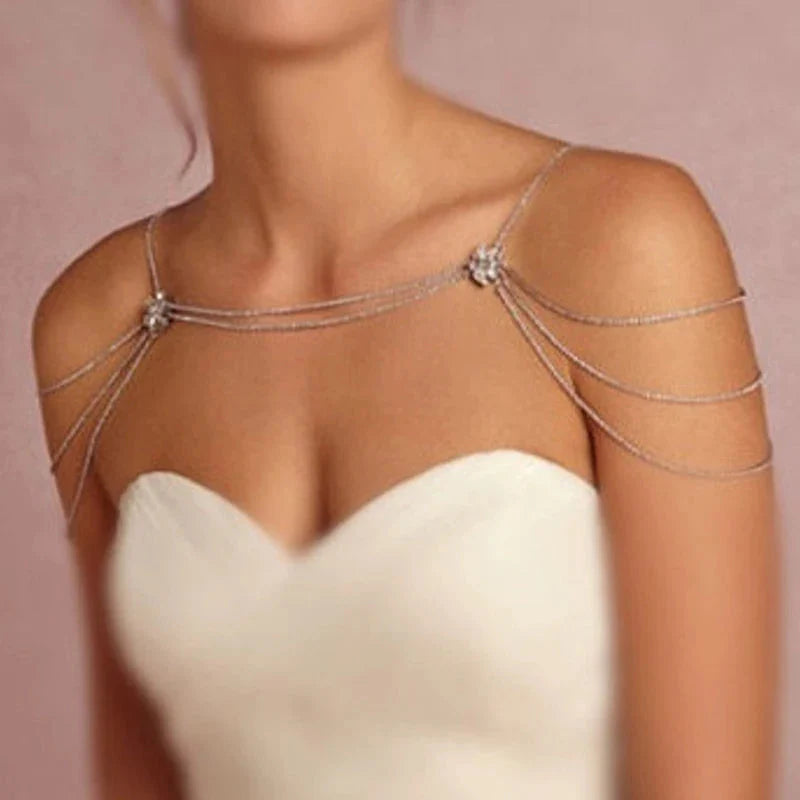 Women's Shoulder Jewelry - Silver Collarbone & Shoulder Chain