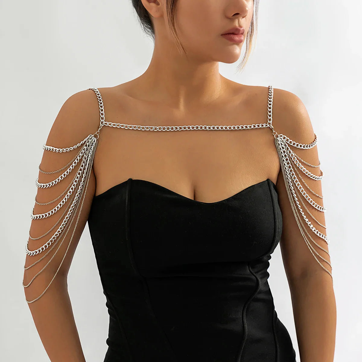 Women's Shoulder Jewelry - Collarbone & Silver Shoulder Chain
