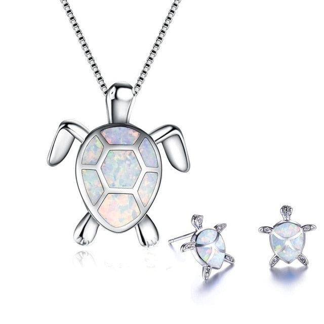 White Sea Turtle Jewelry